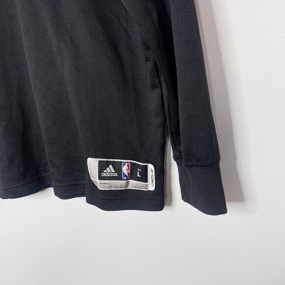 Adidas Mens Large L Black Red Chicago Bulls Warm Up Hoodie Sweatshirt Colorblock - Picture 4 of 10